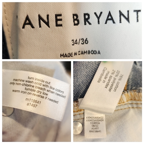 Lane Bryant Crop Jeans.  Women's plus size 34/36. 6X. Stretch denim - Picture 3 of 16